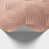 Art Déco Rose Kupfer Elegante Geometrie Geschenkpapier (Ecke)