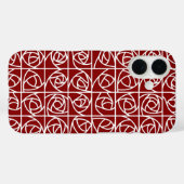Art Deco Rose Quadrate Stilisierte primäres Blumen Case-Mate iPhone Hülle (Rückseite (Horizontal))