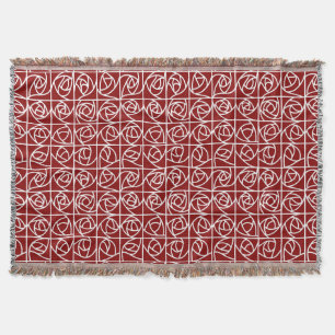 Art Deco Rose Quadrate Stilisierte primäres Blumen Decke