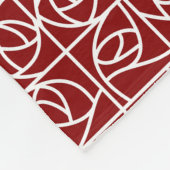 Art Deco Rose Quadrate Stilisierte primäres Blumen Fleecedecke (Ecke)
