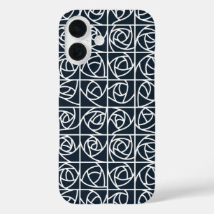 Art Deco Rose Square Stilvoll blühend iPhone 16 Hülle