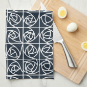 Art Deco Rose Square Stilvoll blühend Geschirrtuch (Viertel Falte)