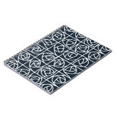 Art Deco Rose Square Stilvoll blühend Notizblock (Linke Seite)