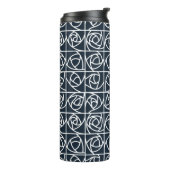 Art Deco Rose Square Stilvoll blühend Thermosbecher (Nach links gedreht)