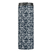 Art Deco Rose Square Stilvoll blühend Thermosbecher (Rückseite)