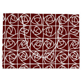 Art Deco Rose Square Stilvoll Rot Große Geschenktüte (Rückseite)