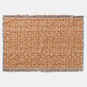 Art Deco Rose Square Stilvolle Blumenorange Decke
