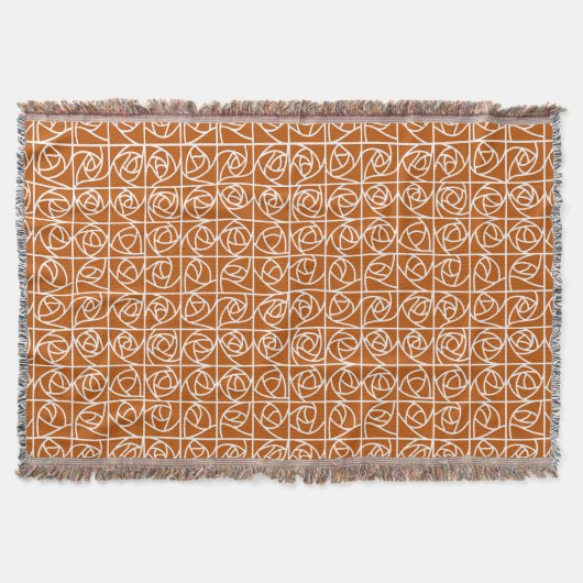 Art Deco Rose Square Stilvolle Blumenorange Decke (Vorderseite)