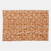 Art Deco Rose Square Stilvolle Blumenorange Geschirrtuch (Horizontal)