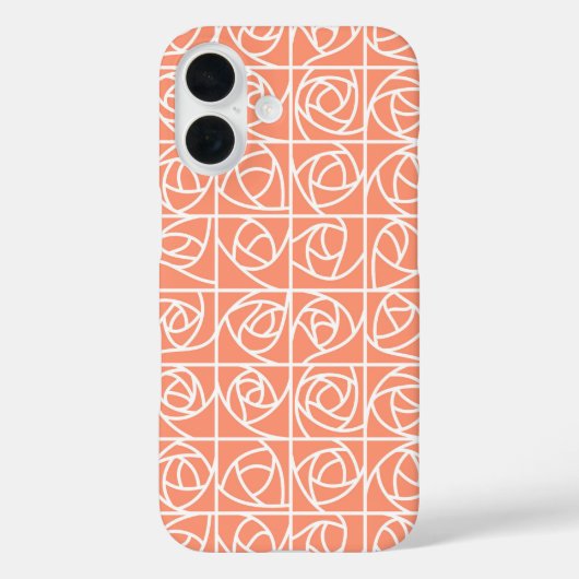 Art Deco Rose Square Stilvolle Blumenpfirsiche Case-Mate iPhone Hülle (Rückseite)