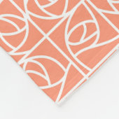 Art Deco Rose Square Stilvolle Blumenpfirsiche Fleecedecke (Ecke)