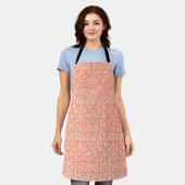 Art Deco Rose Square Stilvolle Blumenpfirsiche Schürze (Getragen)