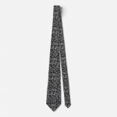 Art Deco Rose Square Stilvolle, florale Schwarz-we Krawatte (Vorderseite)