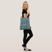 Art Deco Rose Squares Stilvolles Blumengrün Tasche (Am Model)