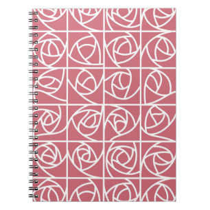 Art Deco Rose Squares Stilvolles Blumenrosa Notizblock