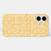 Art Deco Rose Squares Stylisierte Blumengelbe Case-Mate iPhone Hülle (Rückseite (Horizontal))