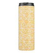 Art Deco Rose Squares Stylisierte Blumengelbe Thermosbecher (Rückseite)