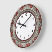 Art Deco Rot Große Wanduhr (Winkel)
