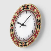 Art Deco Rot Große Wanduhr (Winkel)