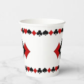 Art Deco Rot und Black Card Anzug Mit Monogramm Pappbecher (Rechts)