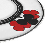 Art Deco Rot und Black Card Anzug Mit Monogramm Schneidebrett (Ecke)