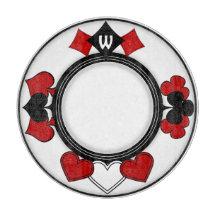 Art Deco Rot und Black Card Anzug Mit Monogramm