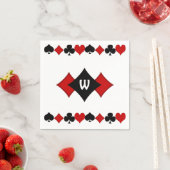 Art Deco Rot und Black Card Anzug - Mit Monogramm Serviette (Beispiel)