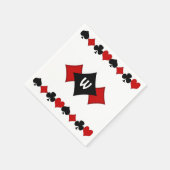 Art Deco Rot und Black Card Anzug - Mit Monogramm Serviette (Ecke)