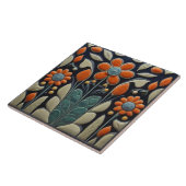 Art Deco Rote Blume Fliese (Seite)