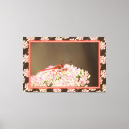 Art Deco Rote Koralle Dragonfly Leinwanddruck