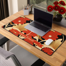 Art Deco Rote Poppies Personalisiert