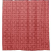 Art Deco Rote Quadrate Duschvorhang (Vorderseite)