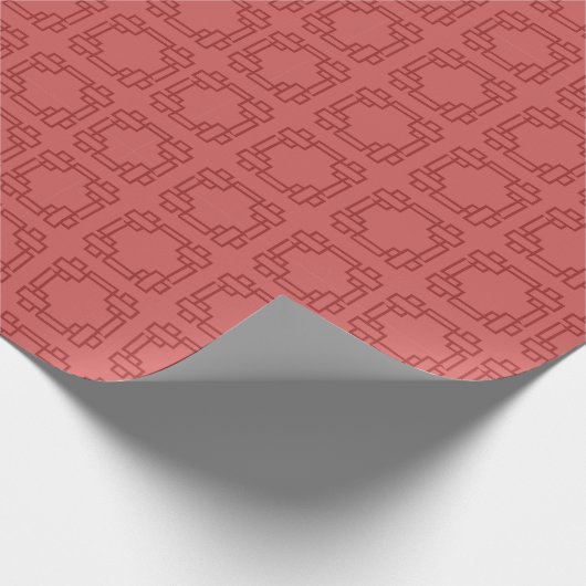Art Deco Rote Quadrate Geschenkpapier (Ecke)