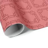 Art Deco Rote Quadrate Geschenkpapier (Rolleneckpunkt)