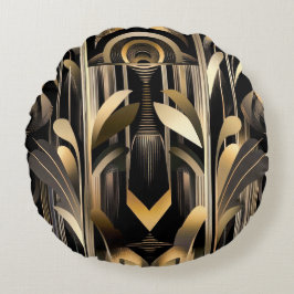 Art Deco Round Pillow Rundes Kissen