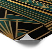 Art Deco Royal Halo Katzenwandkunst Poster (Ecke)