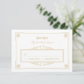 Art Deco RSVP Card (Stehend Vorderseite)