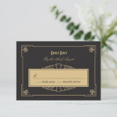 Art Deco RSVP Card Karte (Stehend Vorderseite)