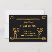 Art Deco RSVP Karte (Vorderseite)