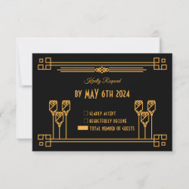 Art Deco RSVP Karte