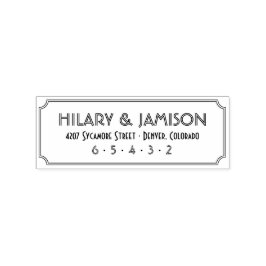 Art Deco Rücksendeadresse Briefmarke Gummistempel