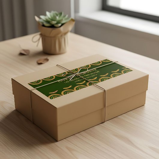 Art Déco Rücksendeadresse Olivengelb