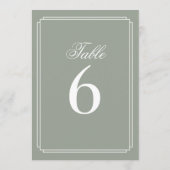 Art Deco Sage Green Tischnummer (Rückseite)