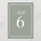 Art Deco Sage Green Tischnummer (Vorderseite)