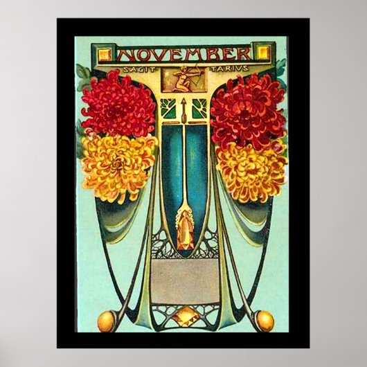 Art Deco Sagitarius Vintage Poster (Vorne)