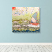 Art Deco Sailboat Leinwanddruck (Insitu (Holzboden))