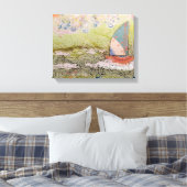 Art Deco Sailboat Leinwanddruck (Insitu (Schlafzimmer))
