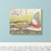 Art Deco Sailboat Leinwanddruck (Insitu (Holzboden))