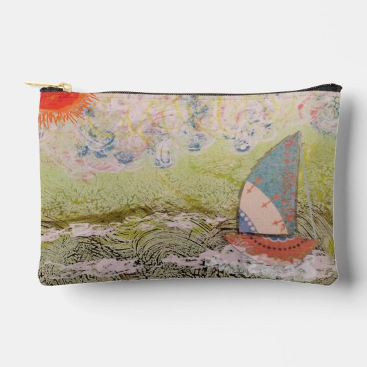 Art Deco Sailboat Zubehörtasche (Vorderseite)