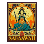 Art Deco Saraswati Poster (Vorderseite)